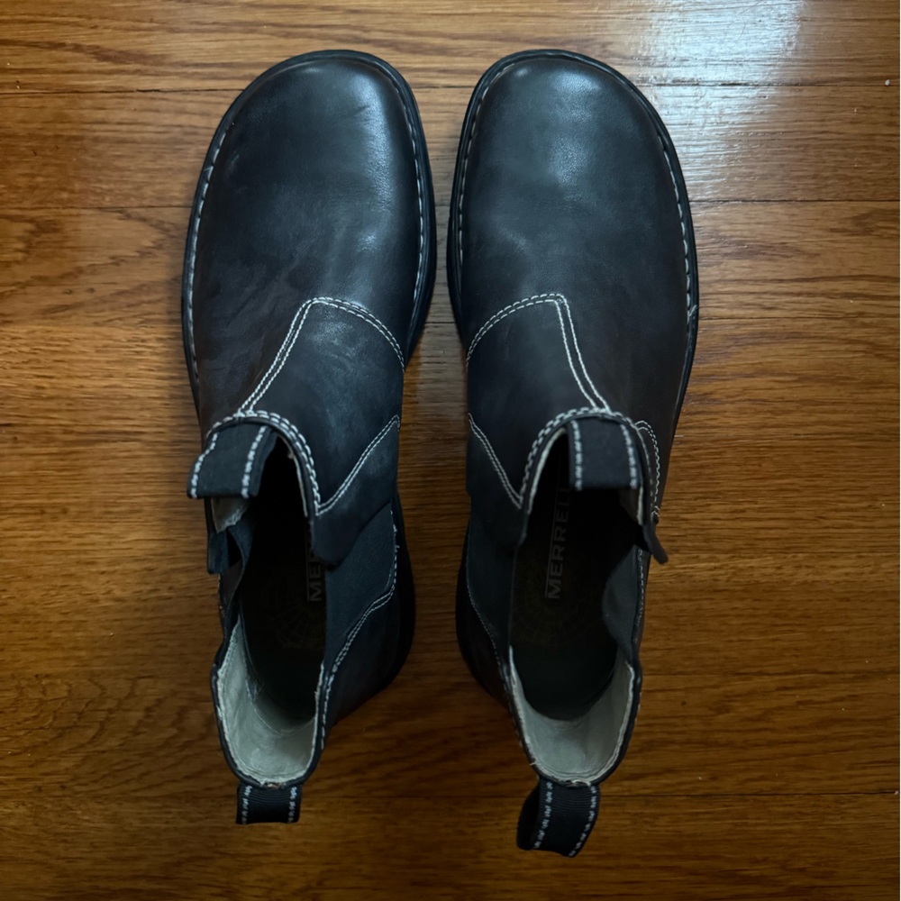 Black Leather Merrell Chelsea Boots